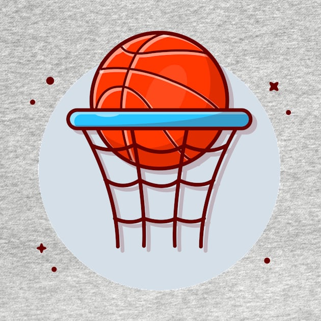 Basket Ball And Ring Cartoon Vector Icon Illustration by Catalyst Labs